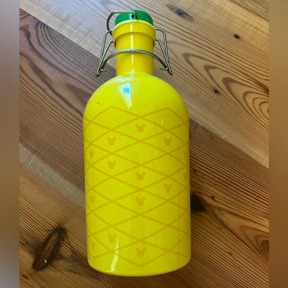Disney Yellow Pineapple Metal Bottle with Flip Top